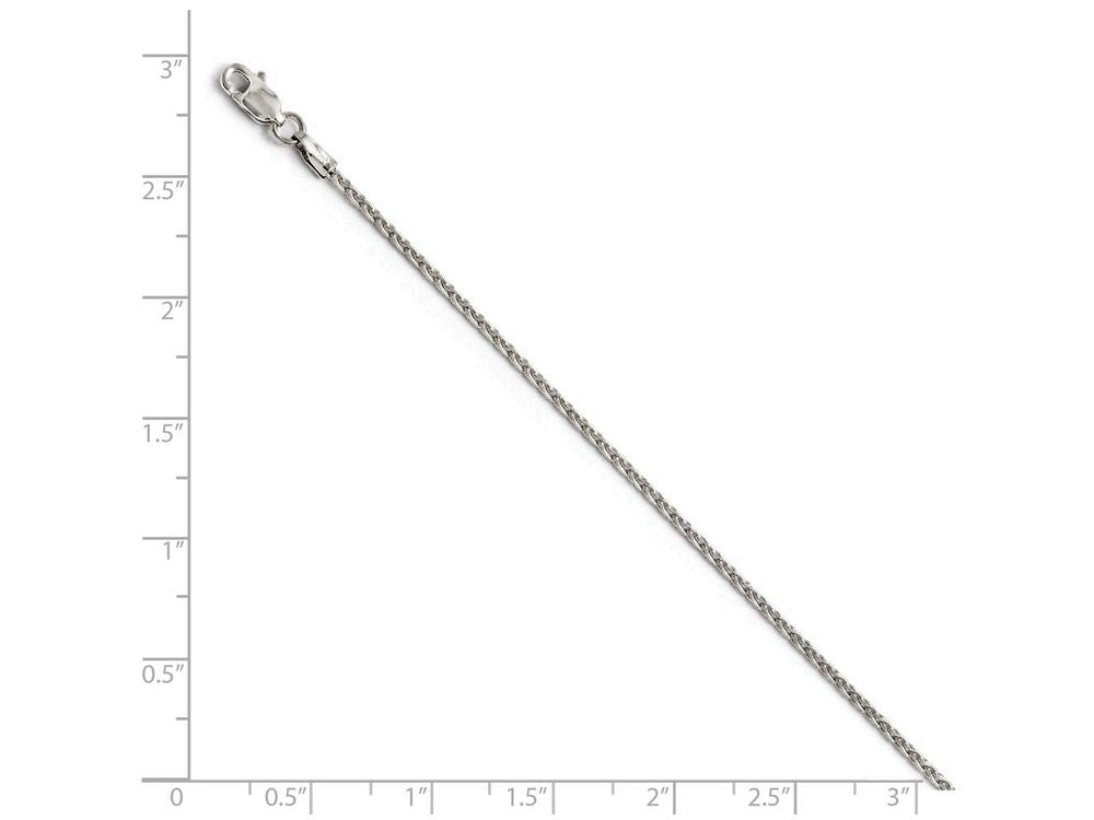 FJC Finejewelers 10k White Gold 1.5mm Bright Cut Wheat Chain Necklace