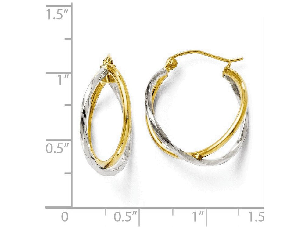 FJC Finejewelers 14 kt Two Tone Gold Polished Hinged Earrings
