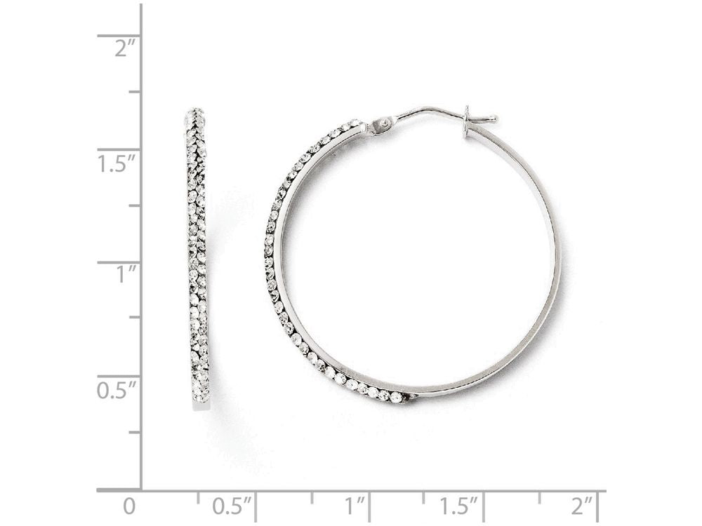 FJC Finejewelers 14k White Gold Hinged Hoop Earrings