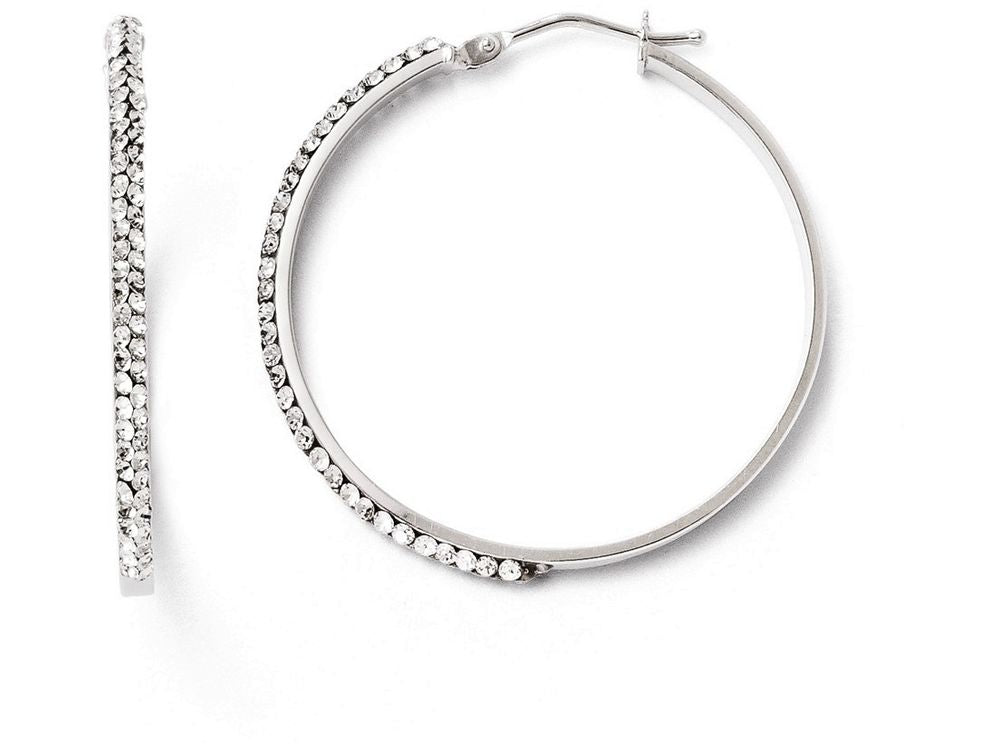 FJC Finejewelers 14k White Gold Hinged Hoop Earrings