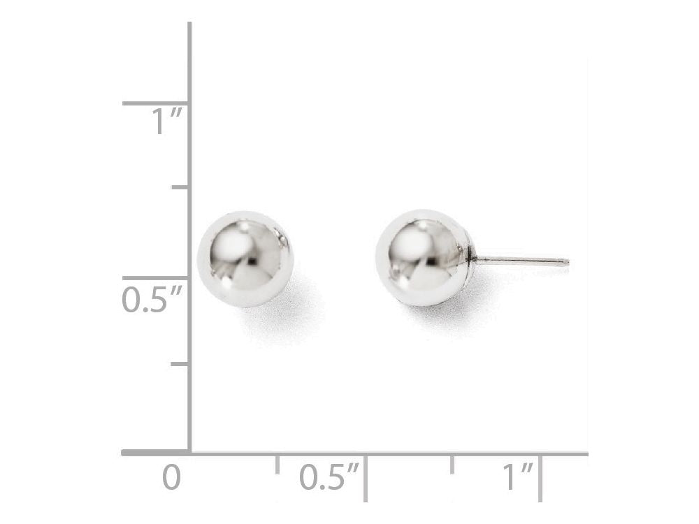 FJC Finejewelers 14k White Gold Polished 7mm Ball Post Earrings
