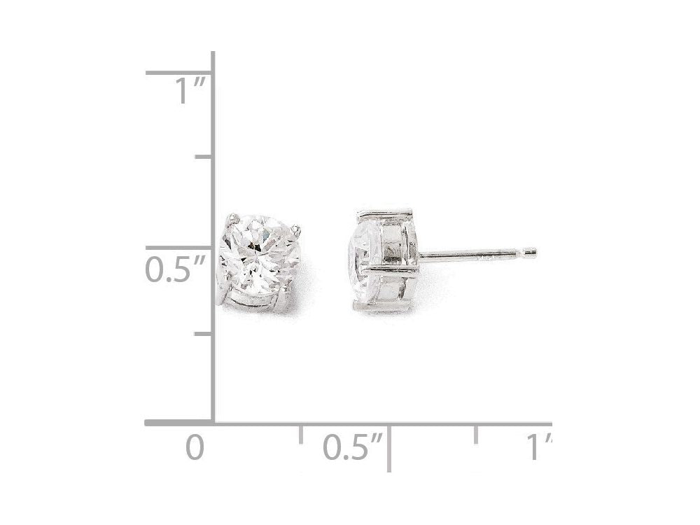 FJC Finejewelers 14k White Gold Cz Stud-6.0mm Earrings