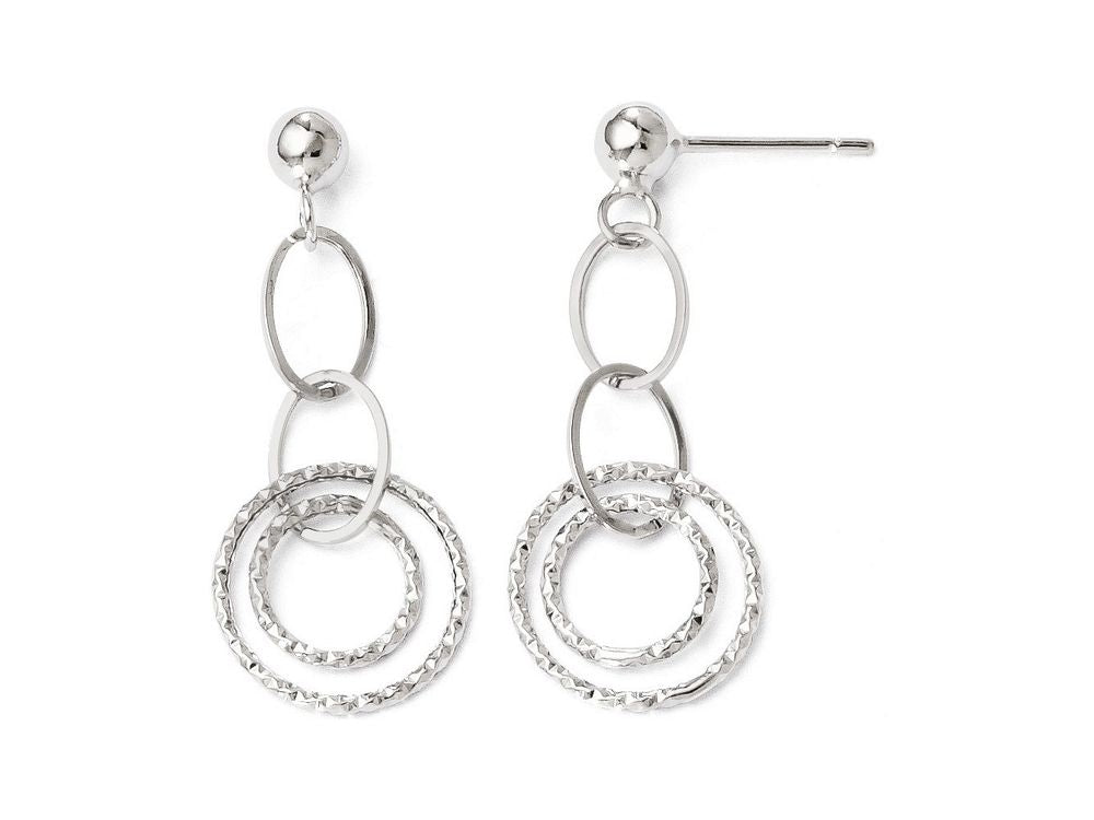 FJC Finejewelers 14k White Gold Post Dangle Earrings