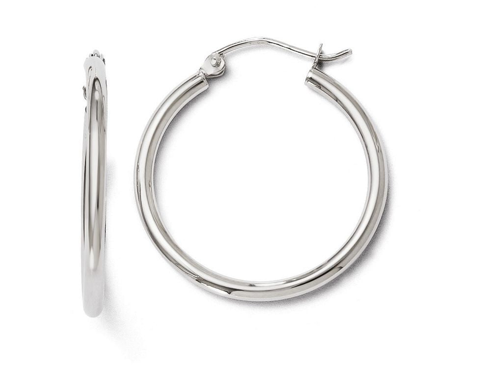 FJC Finejewelers 14k White Gold Polished Hoop Earrings