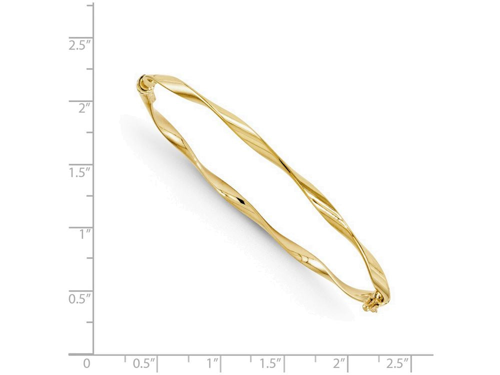 FJC Finejewelers 14k Yellow Gold Polished Twisted Hinged Bangle