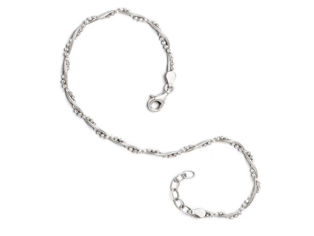 FJC Finejewelers Sterling Silver Adjustable Anklet (9-10)