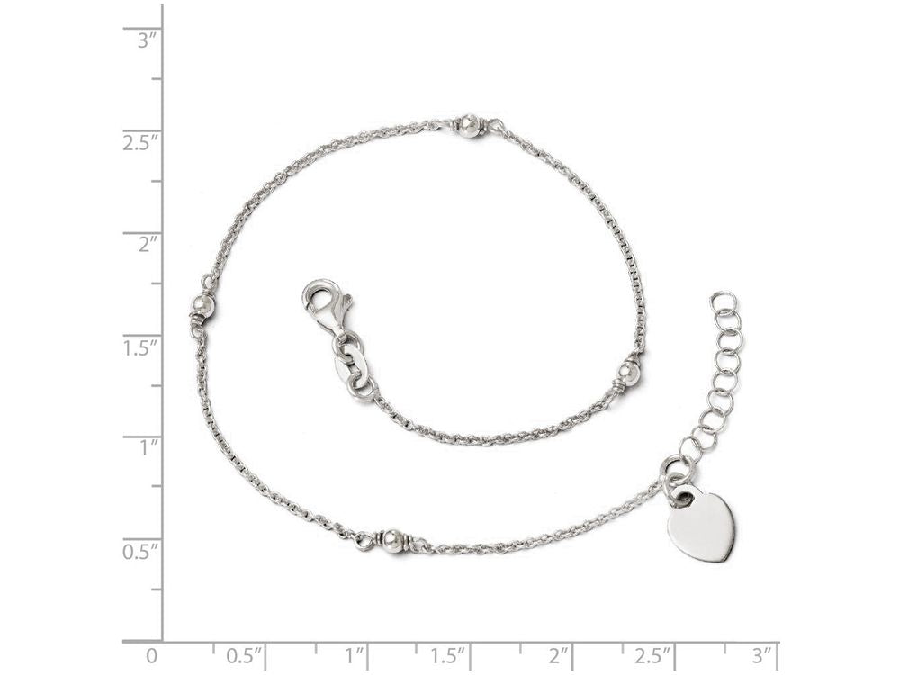 FJC Finejewelers Sterling Silver Adjustable Anklet (9-10)