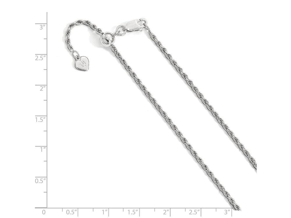 FJC Finejewelers Sterling Silver Adjustable Rope Chain Necklace