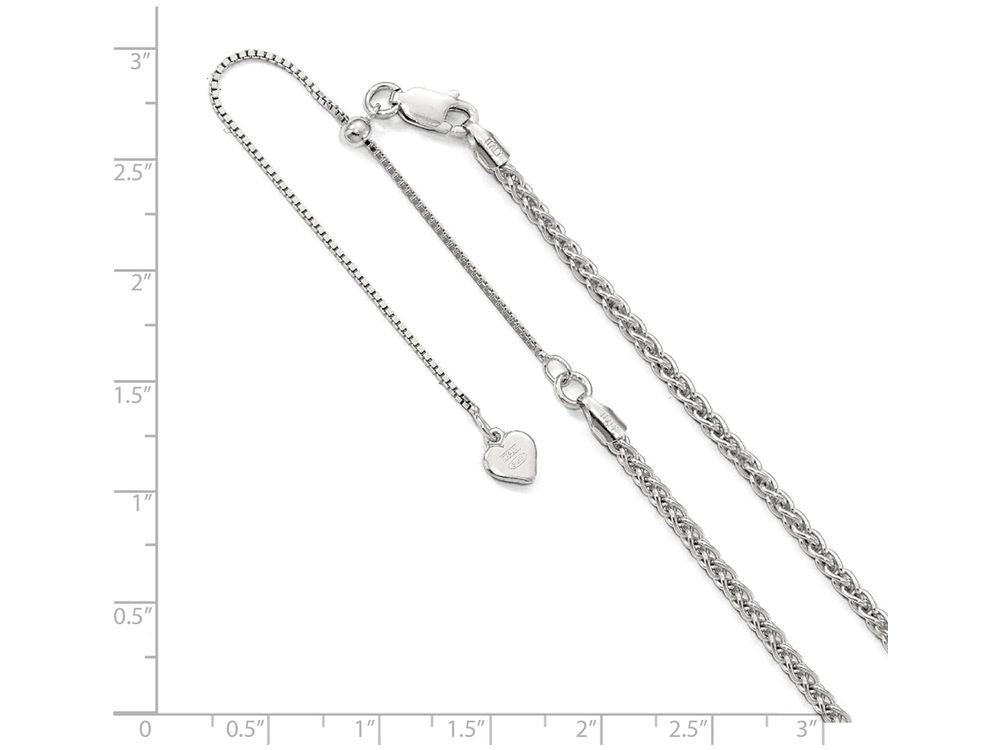 FJC Finejewelers Sterling Silver Adjustable Spiga Chain Necklace