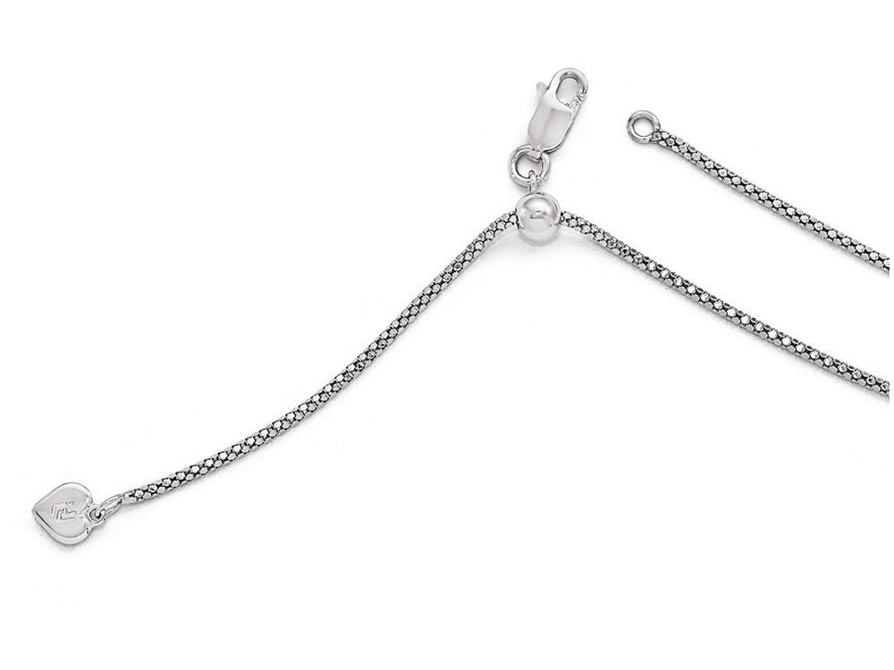 FJC Finejewelers Sterling Silver Adjustable Fancy Mesh Chain Necklace