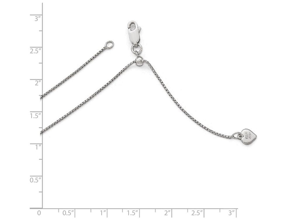 FJC Finejewelers Sterling Silver Round Rectangle Box Adjustable Chain Necklace