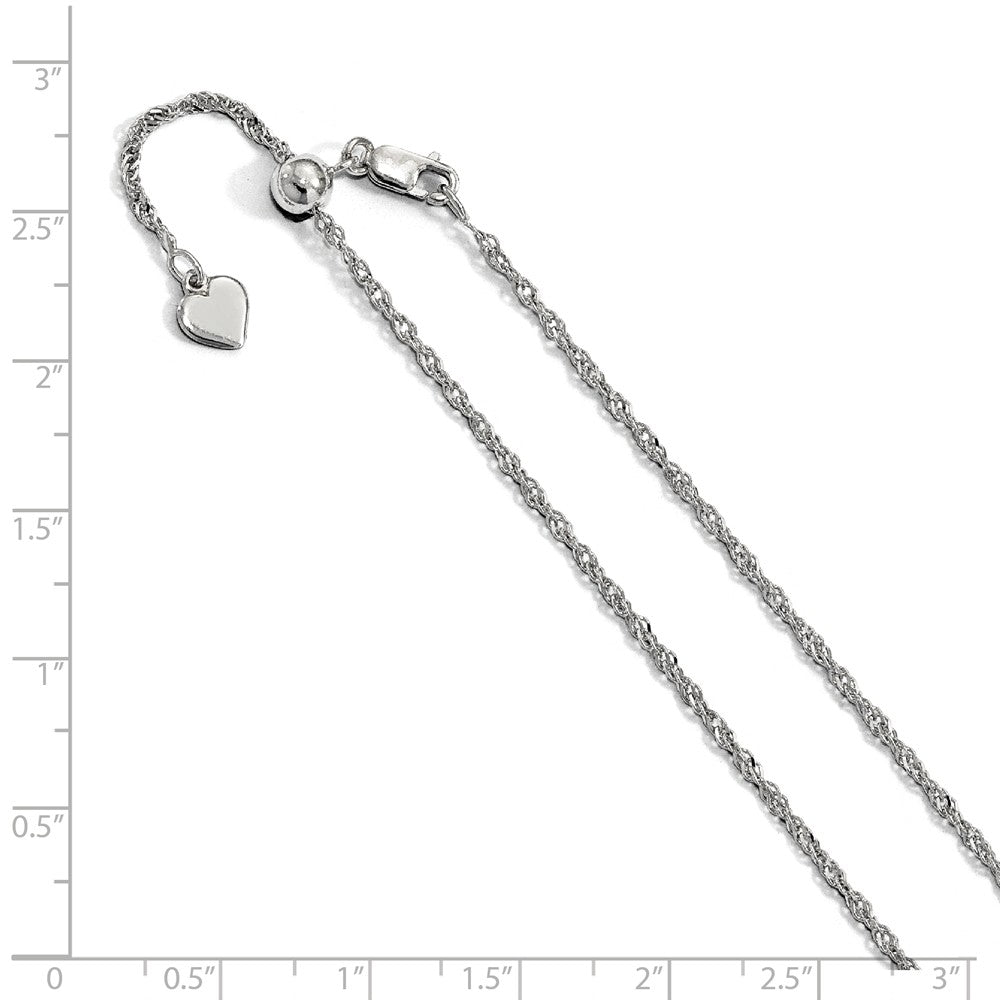 FJC Finejewelers Sterling Silver Adjustable Singapore Chain Necklace