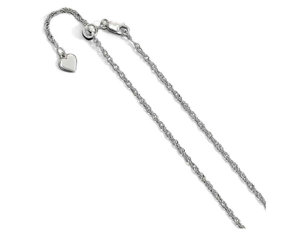 FJC Finejewelers Sterling Silver Adjustable Singapore Chain Necklace