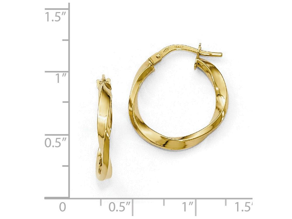 FJC Finejewelers 14k Yellow Gold Polished Twisted Hoop Earrings