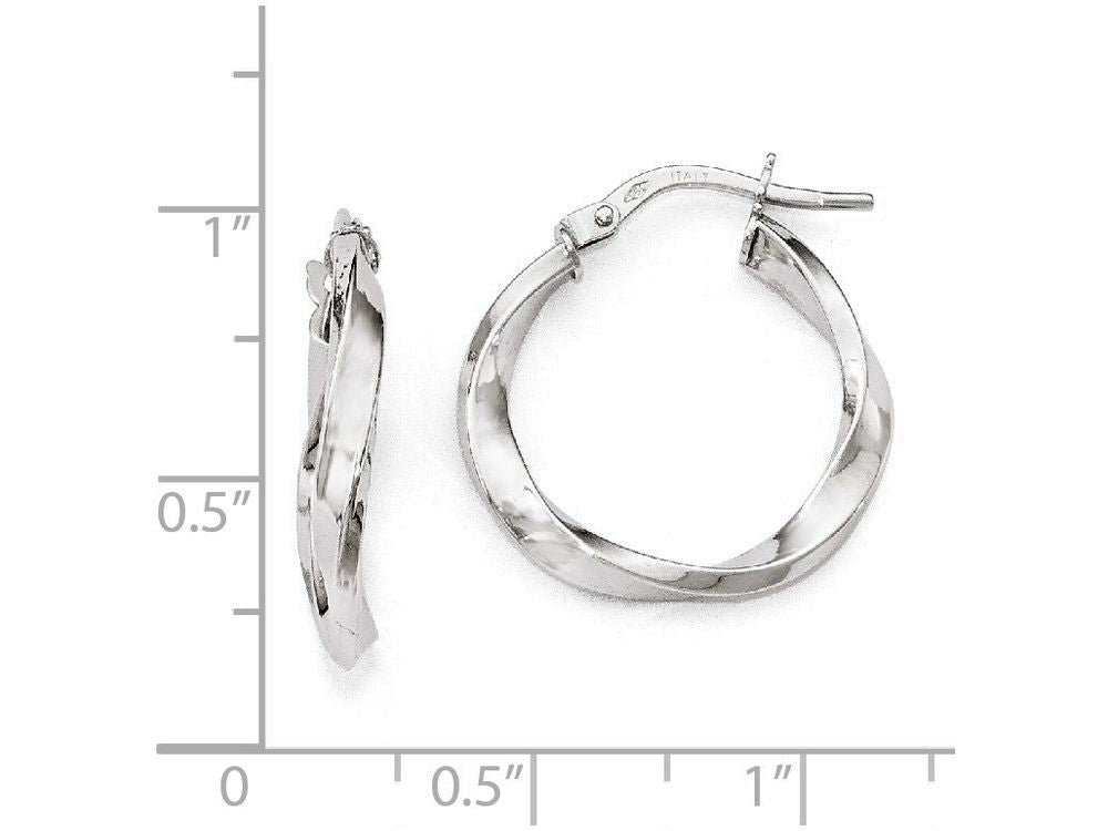 FJC Finejewelers 14k White Gold Polished Twisted Hoop Earrings
