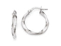 FJC Finejewelers 14k White Gold Polished Twisted Hoop Earrings