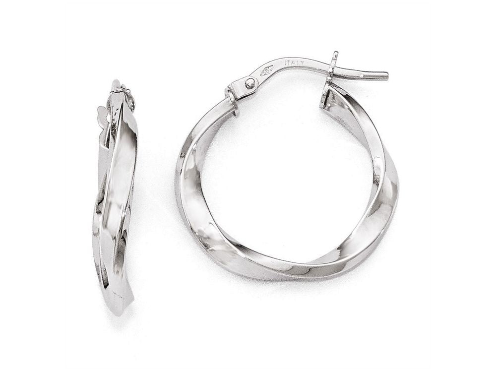 FJC Finejewelers 14k White Gold Polished Twisted Hoop Earrings