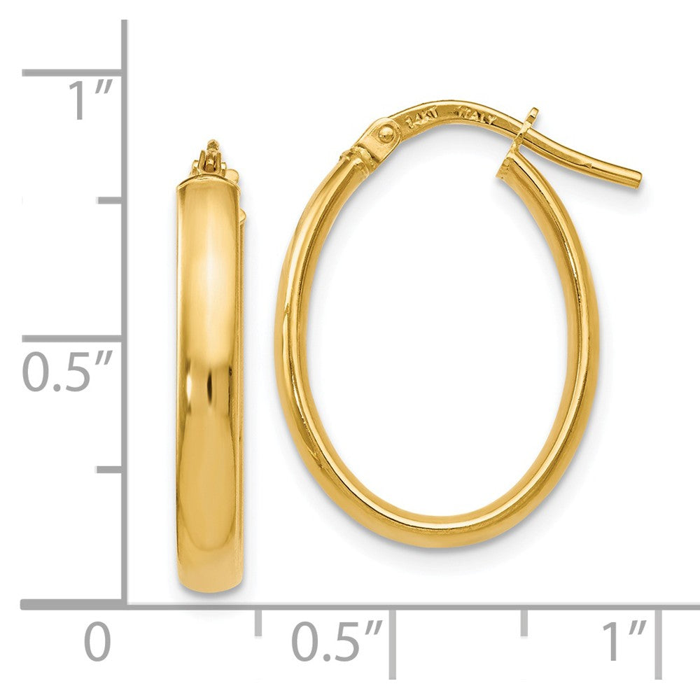 FJC Finejewelers 14k Yellow Gold Polished Oval Hoop Earrings