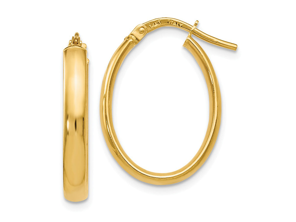 FJC Finejewelers 14k Yellow Gold Polished Oval Hoop Earrings