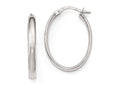 FJC Finejewelers 14k White Gold Polished Oval Hoop Earrings