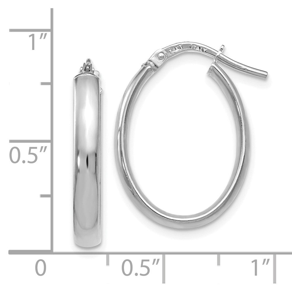 FJC Finejewelers 14k White Gold Polished Oval Hoop Earrings