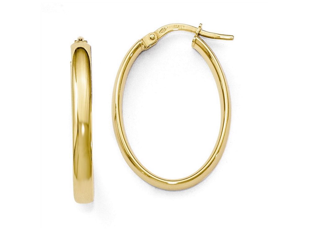 FJC Finejewelers 14k Yellow Gold Polished Oval Hoop Earrings