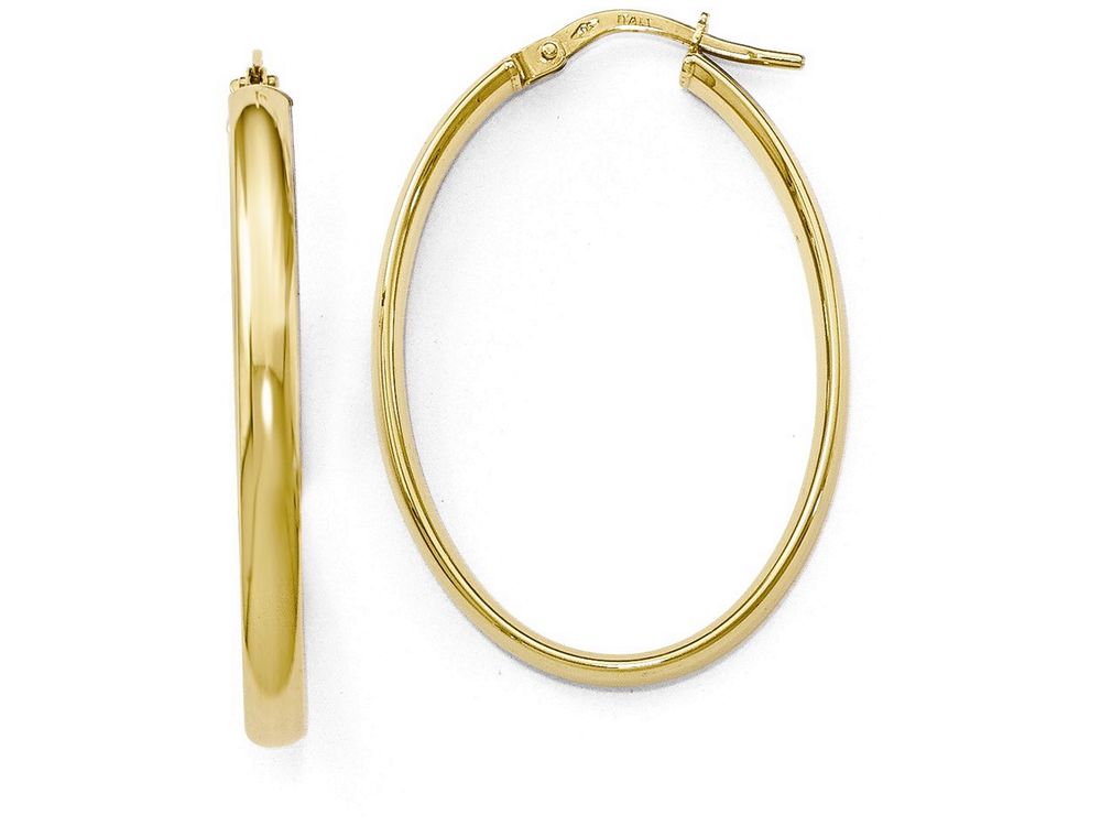 FJC Finejewelers 14k Yellow Gold Polished Oval Hoop Earrings