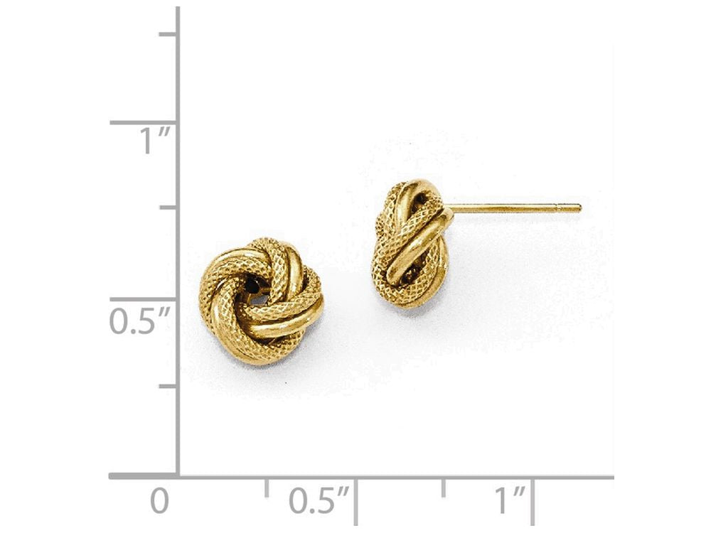 FJC Finejewelers 14k Yellow Gold Polished Bright Cut Love Knot Post Earrings