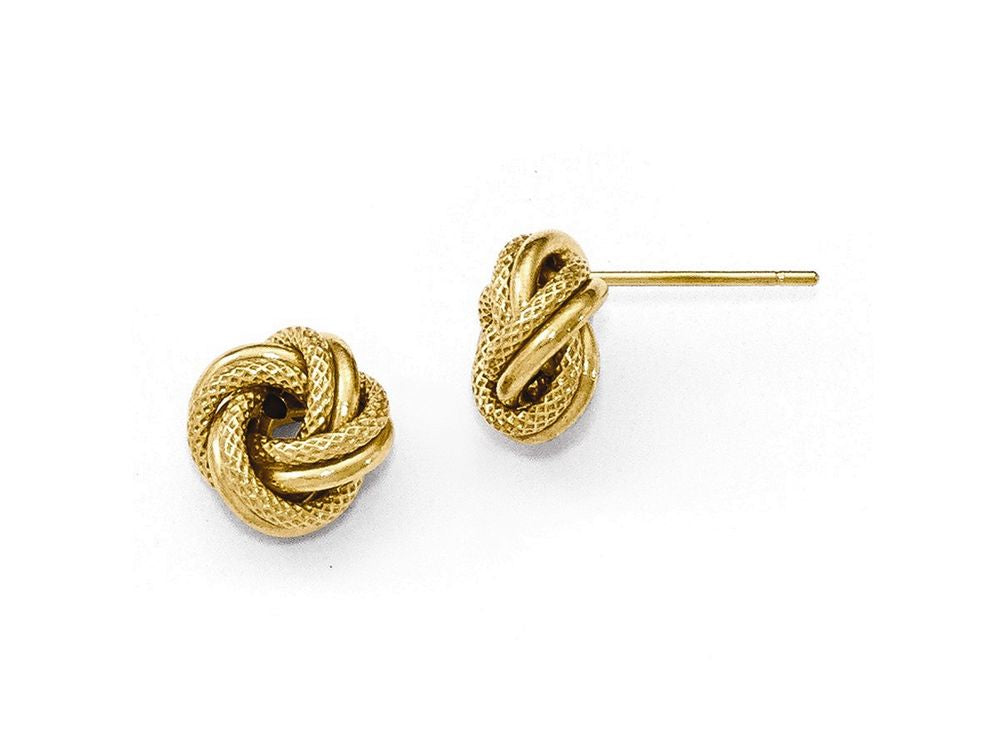 FJC Finejewelers 14k Yellow Gold Polished Bright Cut Love Knot Post Earrings