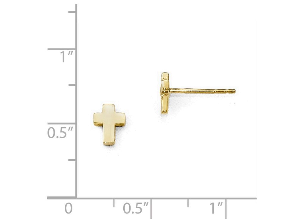 FJC Finejewelers Small 14k Yellow Gold Polished Cross Post Earrings