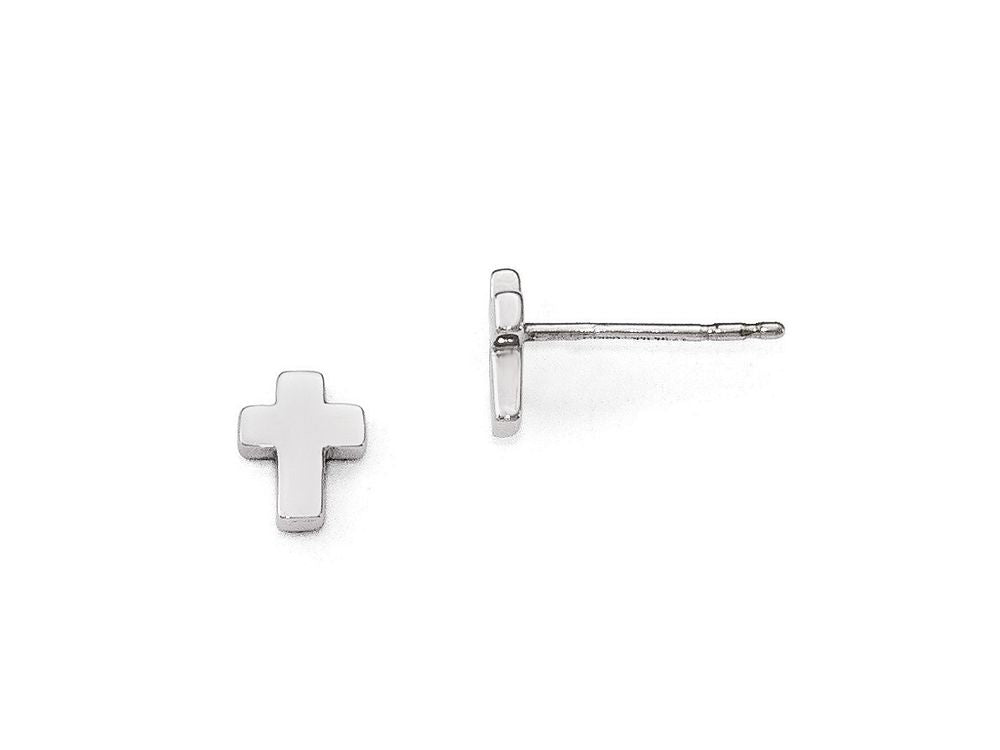 FJC Finejewelers 14k White Gold Polished Cross Post Earrings