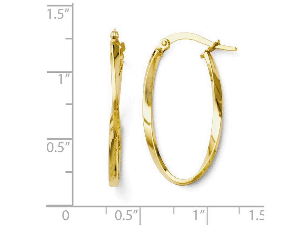 FJC Finejewelers 14k Yellow Gold Twisted Oval Hoop Earrings