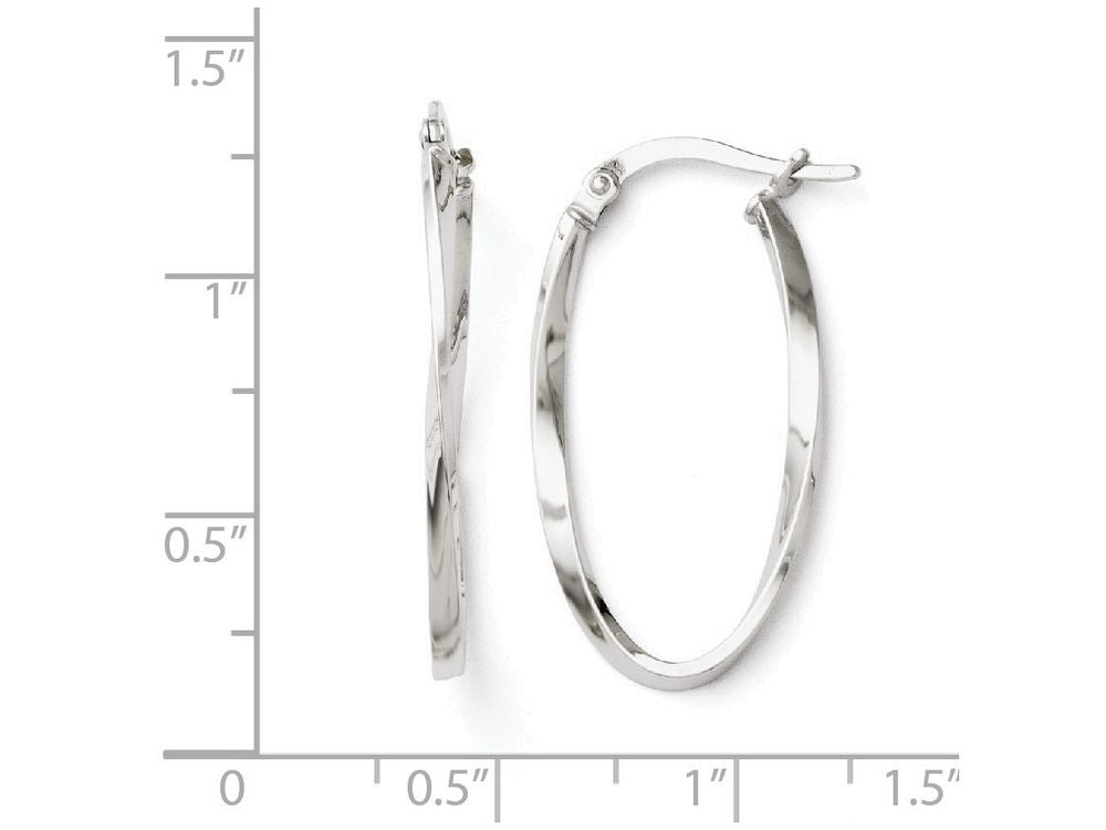 FJC Finejewelers 14k White Gold Twisted Oval Hoop Earrings