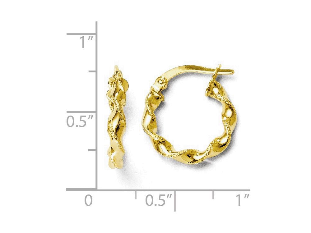 FJC Finejewelers 14k Yellow Gold Twisted Hoop Earrings