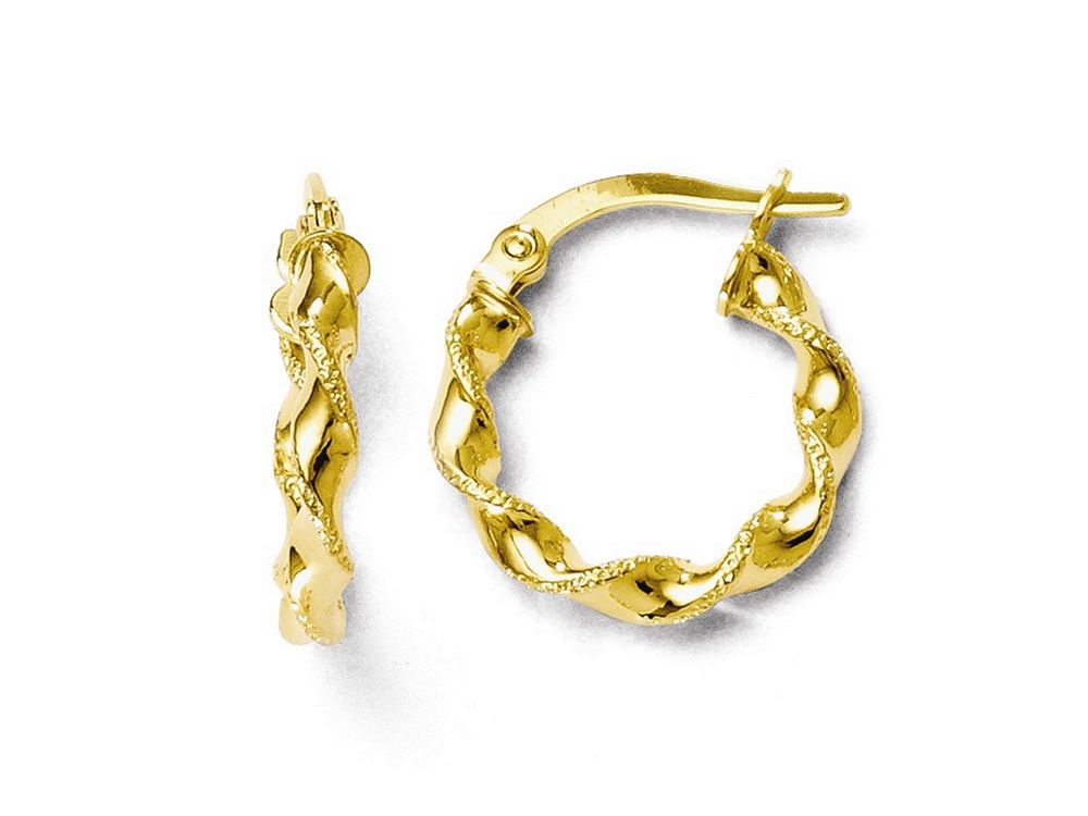FJC Finejewelers 14k Yellow Gold Twisted Hoop Earrings