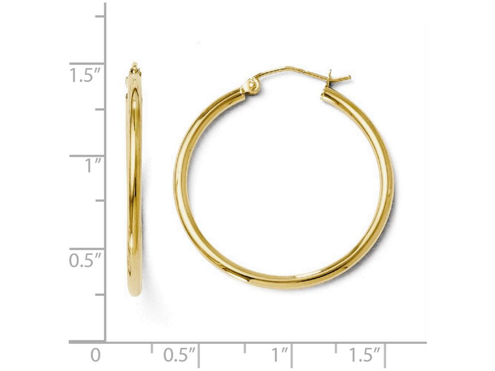 FJC Finejewelers 14k Yellow Gold 2mm Polished Hoop Earrings