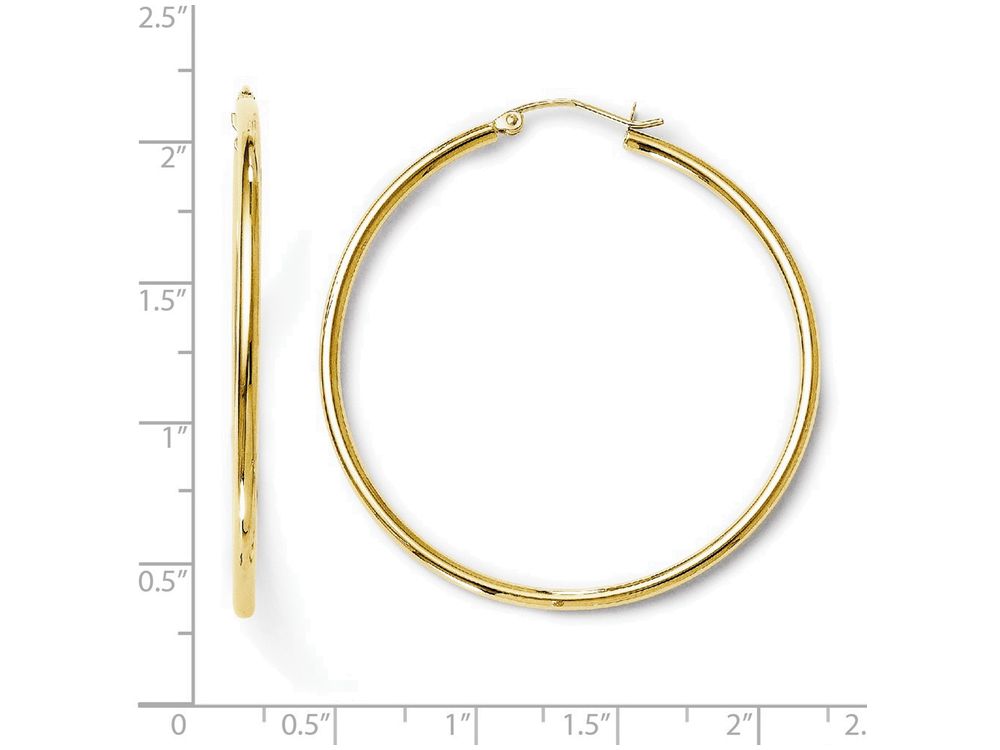 FJC Finejewelers 14k Yellow Gold 2mm Polished Hinged Hoop Earrings