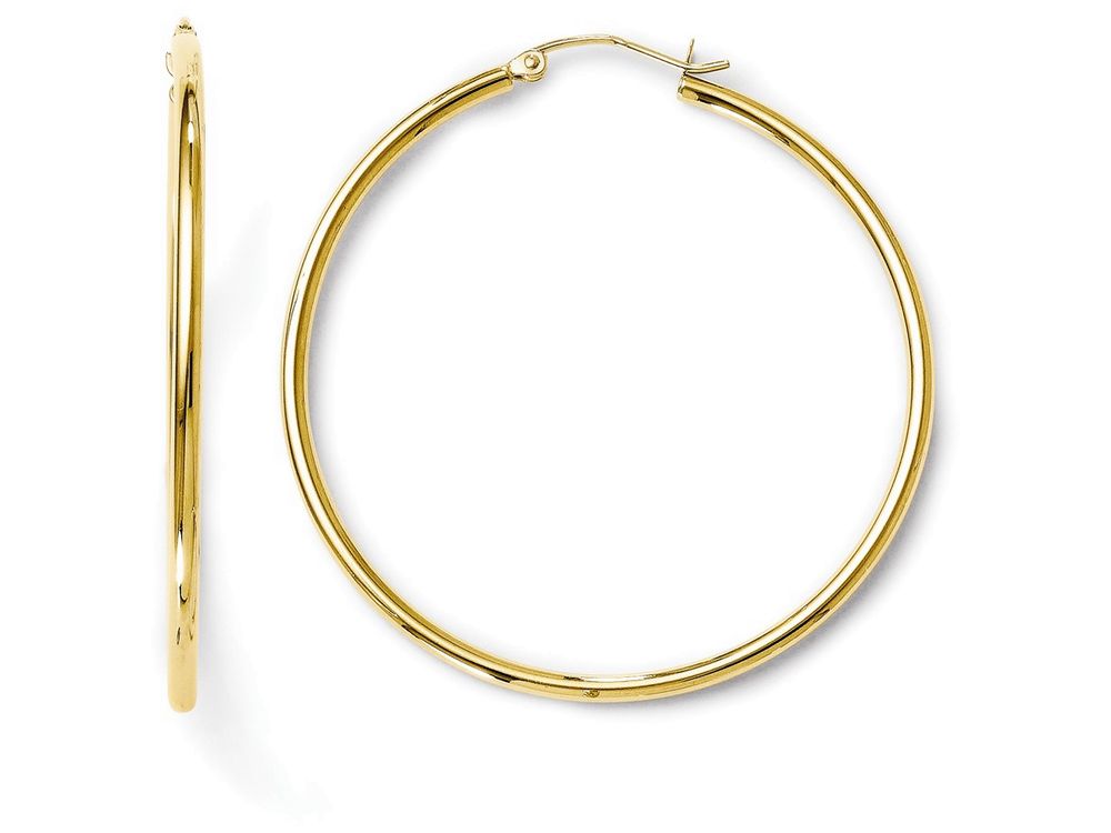 FJC Finejewelers 14k Yellow Gold 2mm Polished Hinged Hoop Earrings