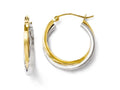FJC Finejewelers 14 kt Two Tone Gold Polished Hinged Hoop Earrings