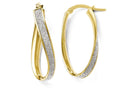 FJC Finejewelers 14k Yellow Gold Polished Glimmer Infused Oval Twist Hoop Earrings