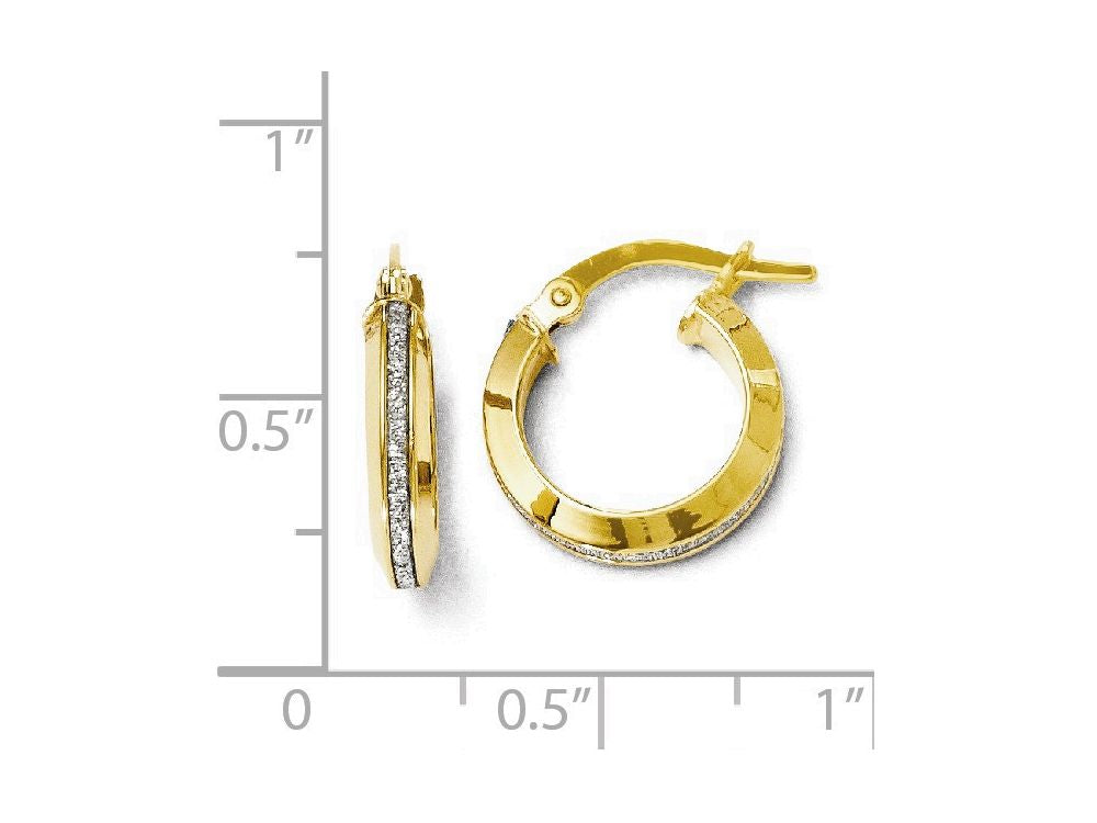 FJC Finejewelers 14k Yellow Gold Polished Glimmer Infused Hoop Earrings