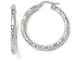FJC Finejewelers 14k Foreverlite White Gold Polished And Textured Earrings