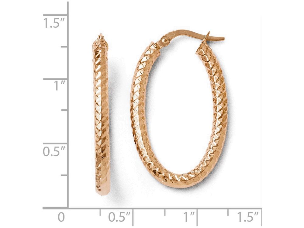 FJC Finejewelers 14k Foreverlite Rose Gold Polished And Textured Earrings