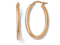 FJC Finejewelers 14k Foreverlite Rose Gold Polished And Textured Earrings