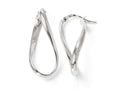 FJC Finejewelers 14k White Gold Polished Oval Twisted Hoop Earrings