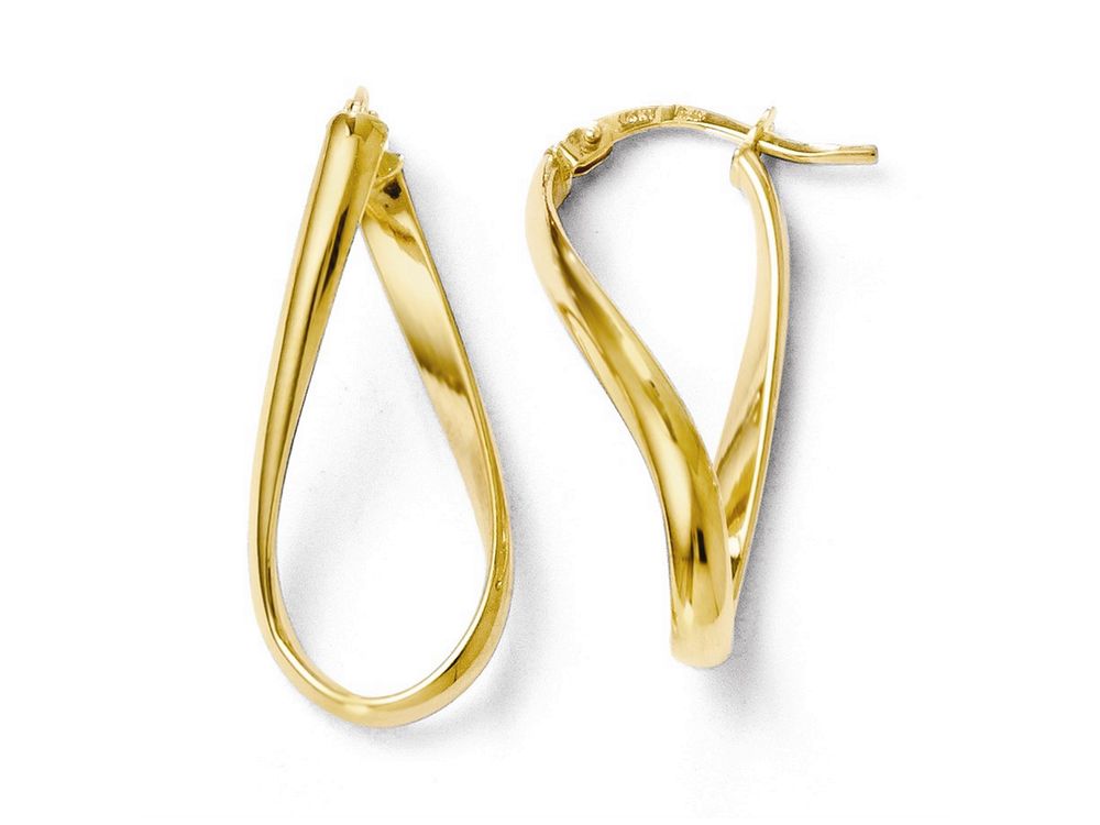 FJC Finejewelers 14k Yellow Gold Polished Oval Twisted Hoop Earrings