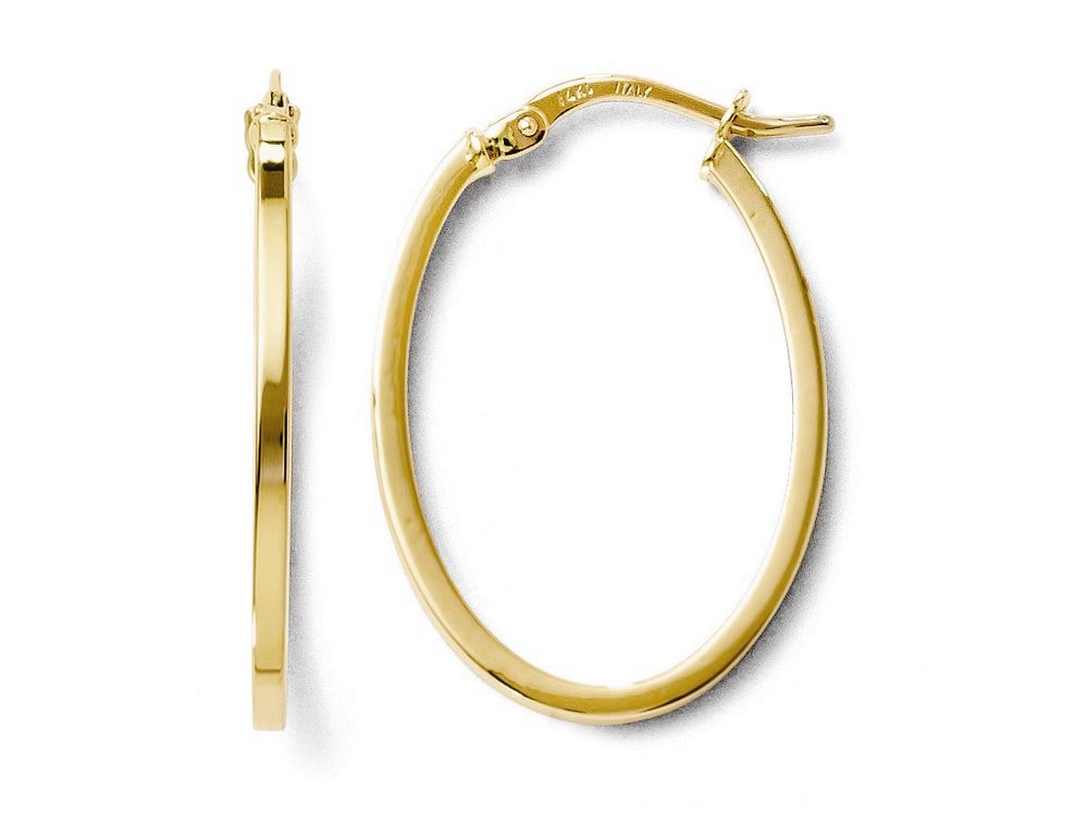 FJC Finejewelers 14k Yellow Gold Polished Oval Hoop Earrings
