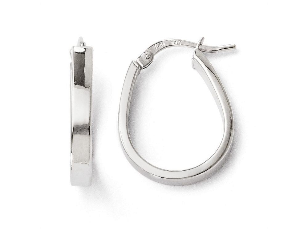 FJC Finejewelers 14k White Gold Polished U-shape Hoop Earrings