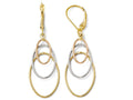 FJC Finejewelers 14 kt Tri Color Gold Dangle Leverback Earrings
