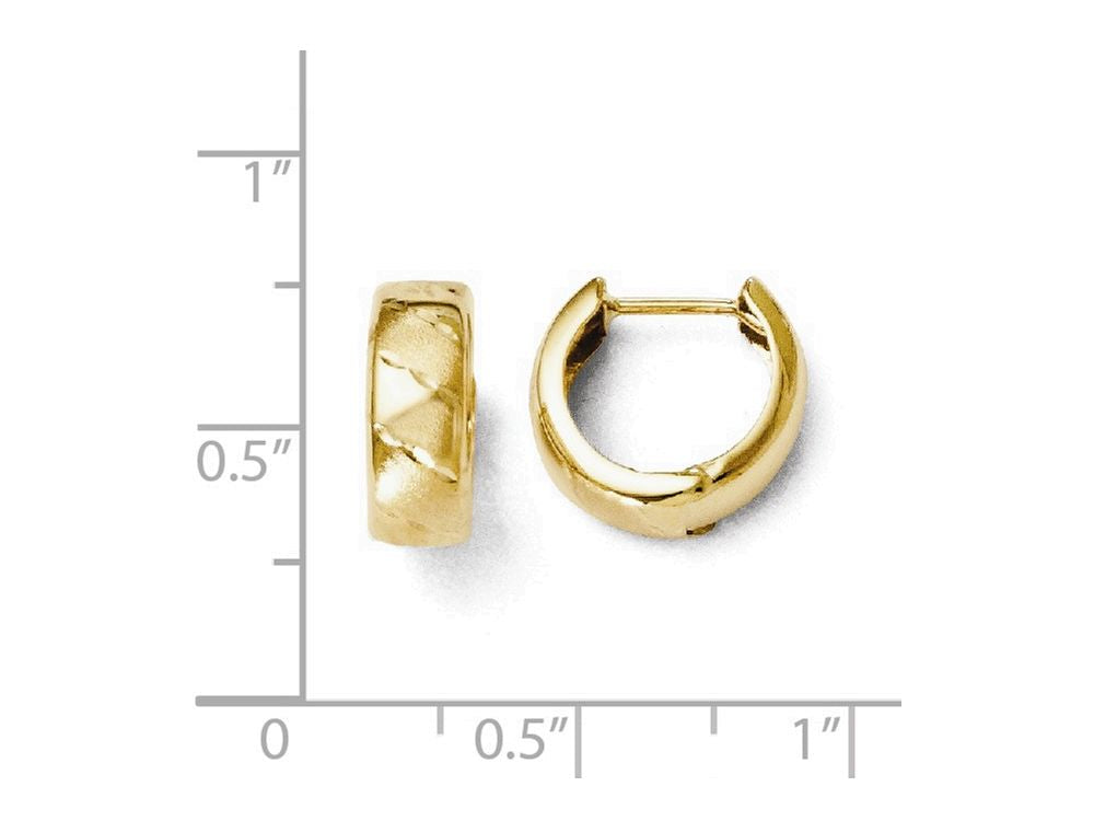 FJC Finejewelers 14k Yellow Gold Polished And Satin Hinged Hoop Earrings